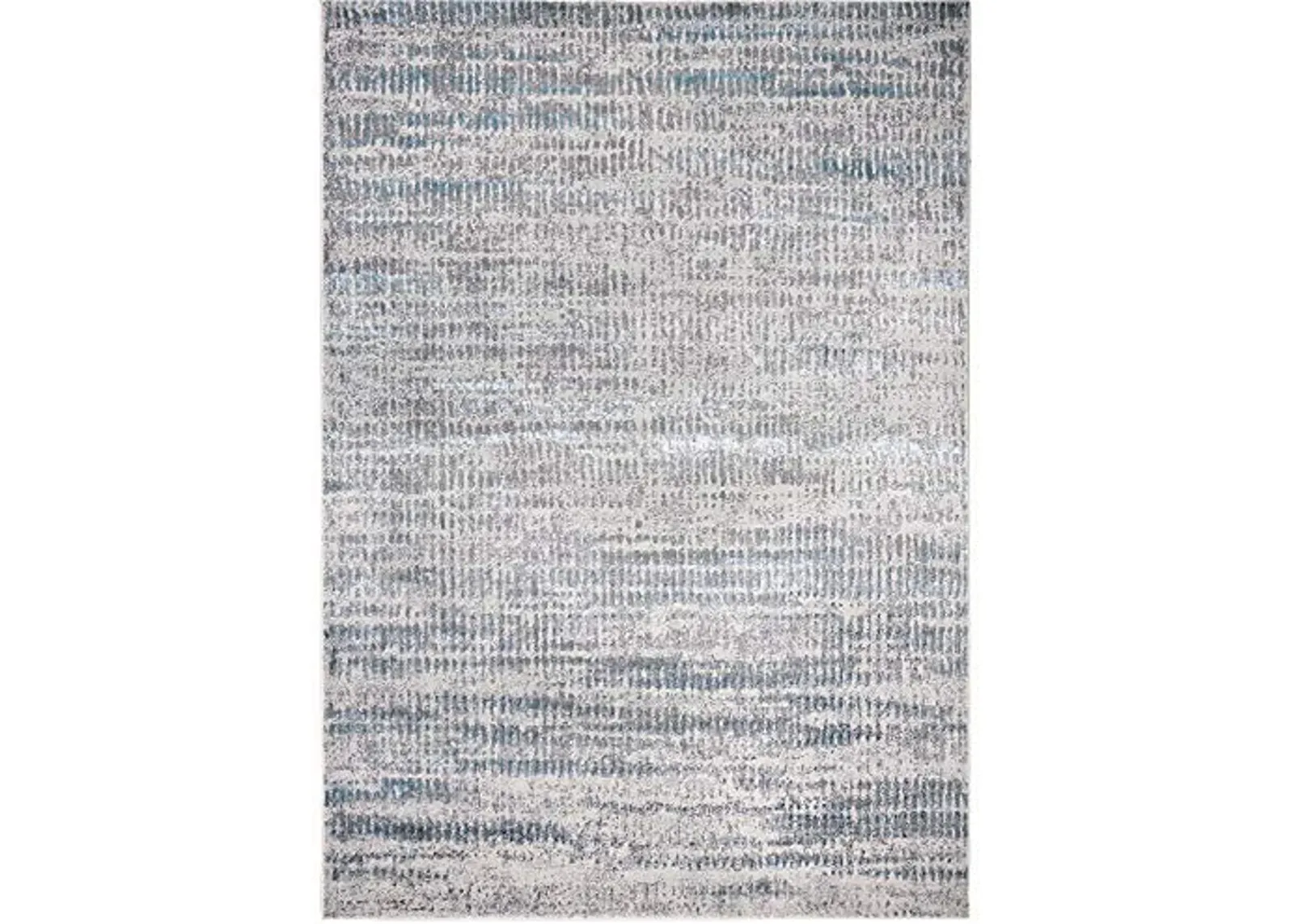 Azure Modern Distressed Rug, Teal/Gray, Verigated, 6ft - 7in x 9ft - 6in Area Rug