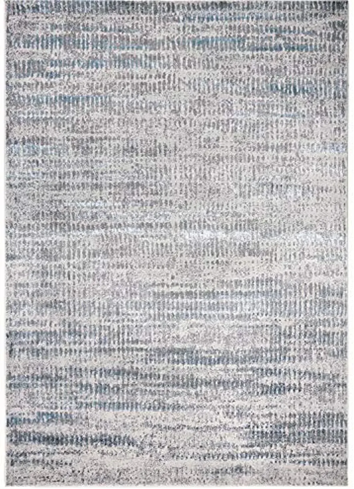 Azure Modern Distressed Rug, Teal/Gray, Verigated, 6ft - 7in x 9ft - 6in Area Rug