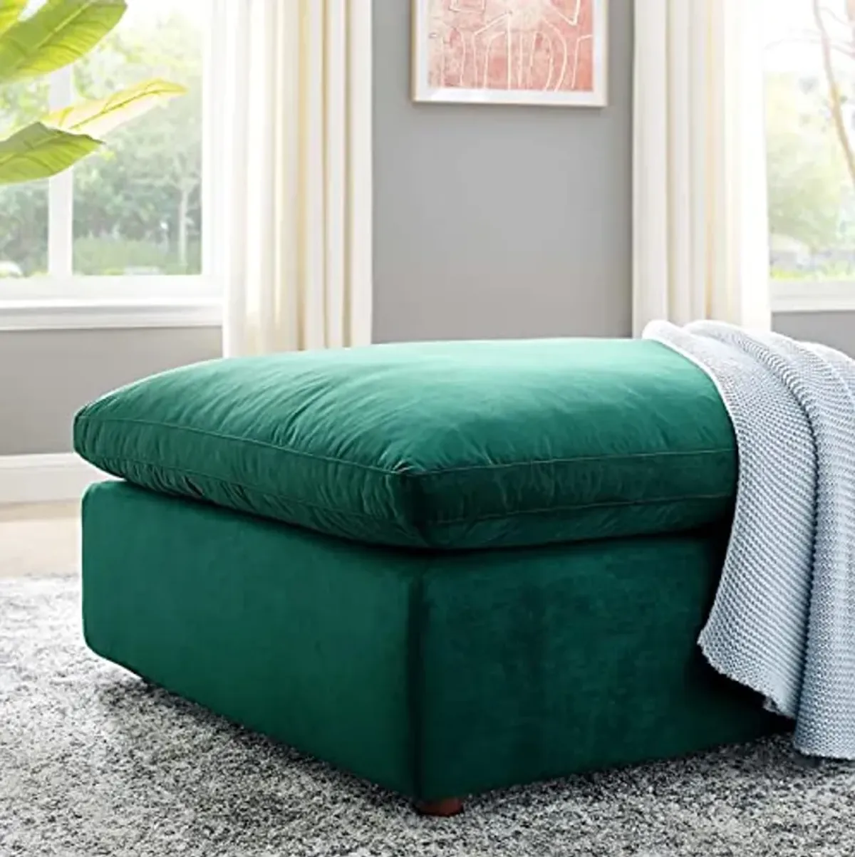 Modway Modular Sofa Commix Down Filled Overstuffed Performance Velvet