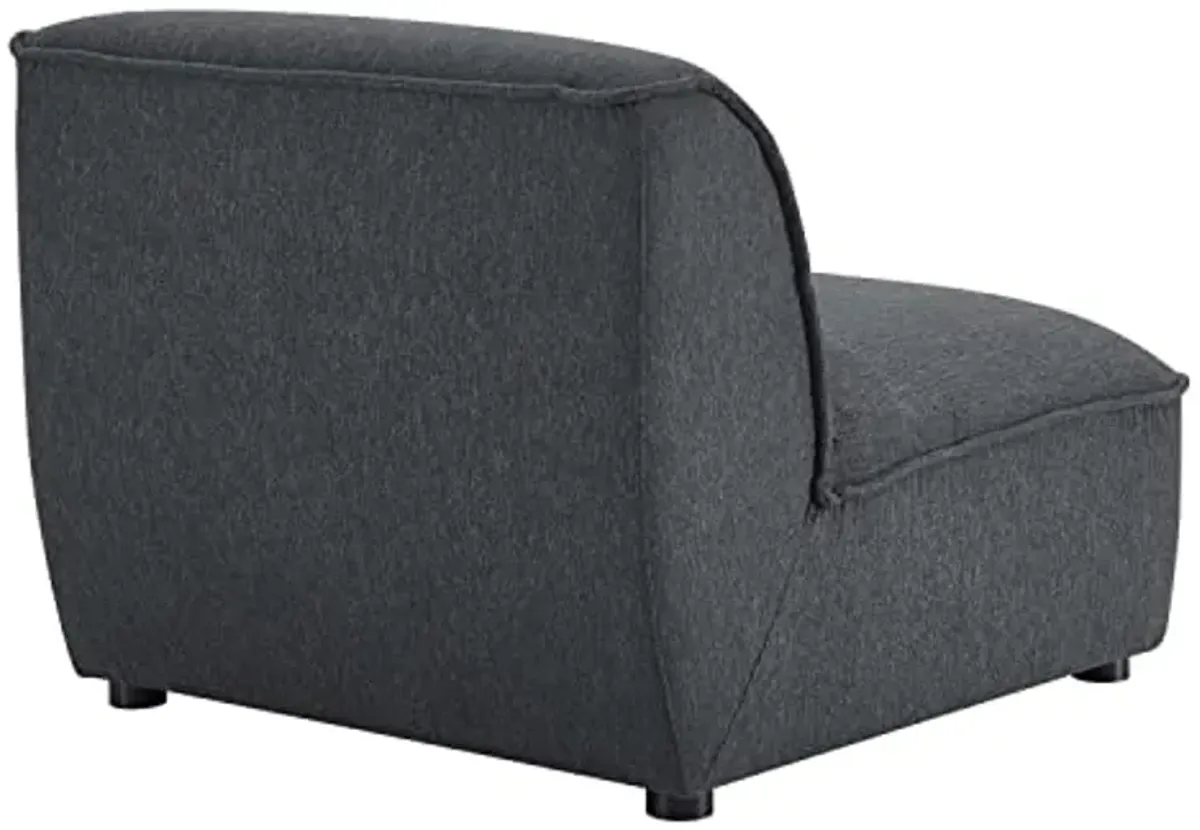 Modway Comprise Fabric Upholstered Sectional, Armless Chair, Charcoal