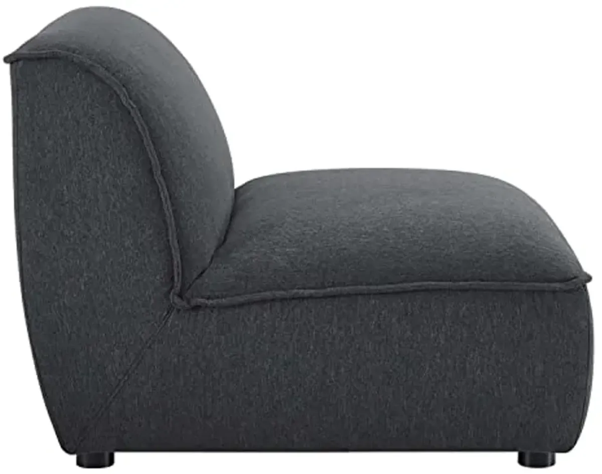 Modway Comprise Fabric Upholstered Sectional, Armless Chair, Charcoal