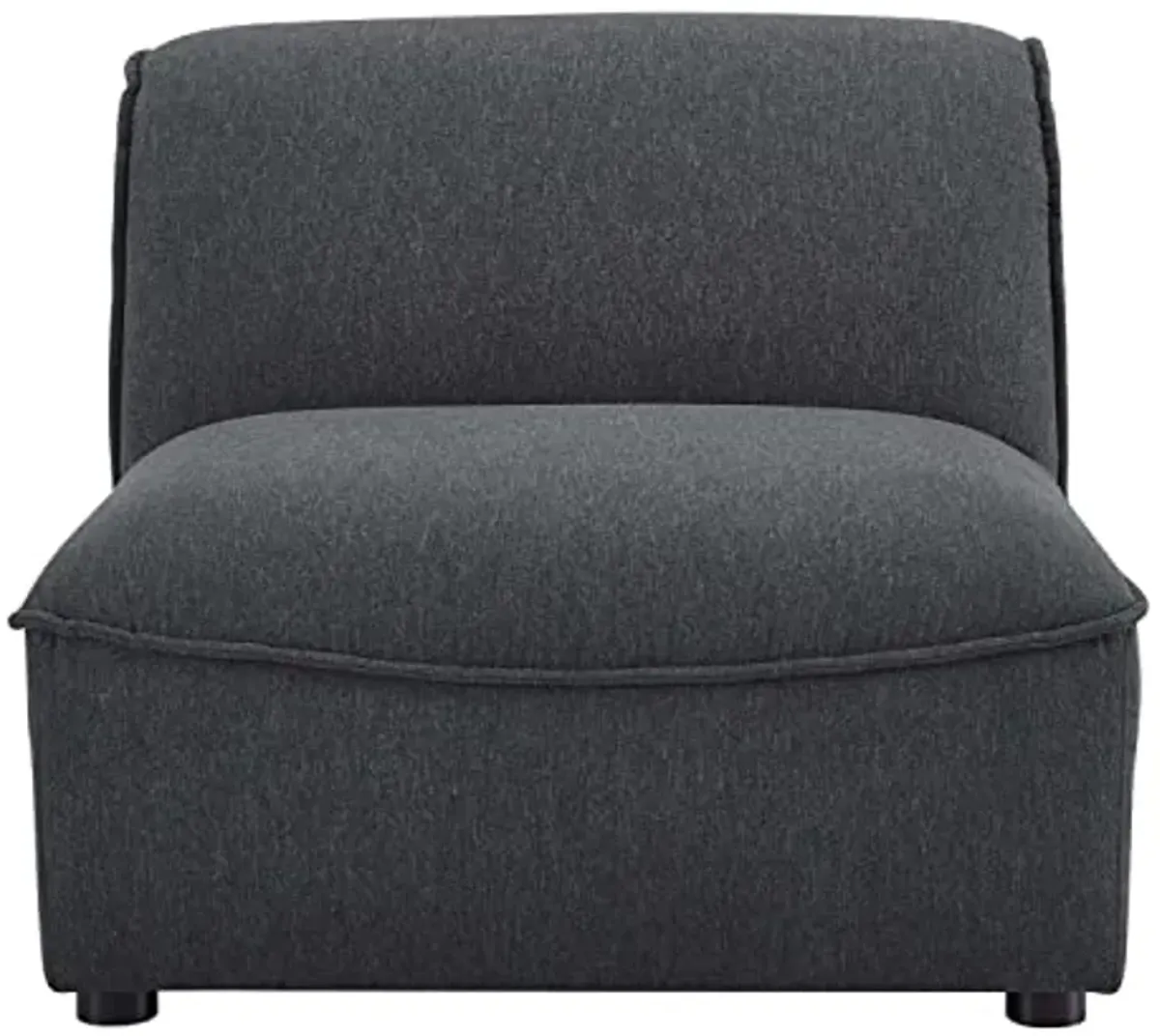 Modway Comprise Fabric Upholstered Sectional, Armless Chair, Charcoal