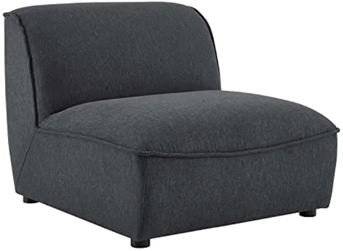 Modway Comprise Fabric Upholstered Sectional, Armless Chair, Charcoal