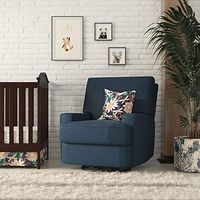 Baby Relax Rylan Swivel Glider Chair, Coil Seating, Dark Blue Recliner