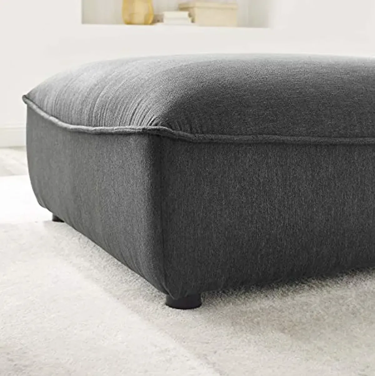 Modway EEI-4419-CHA Comprise Sectional Sofa Ottoman, Charcoal