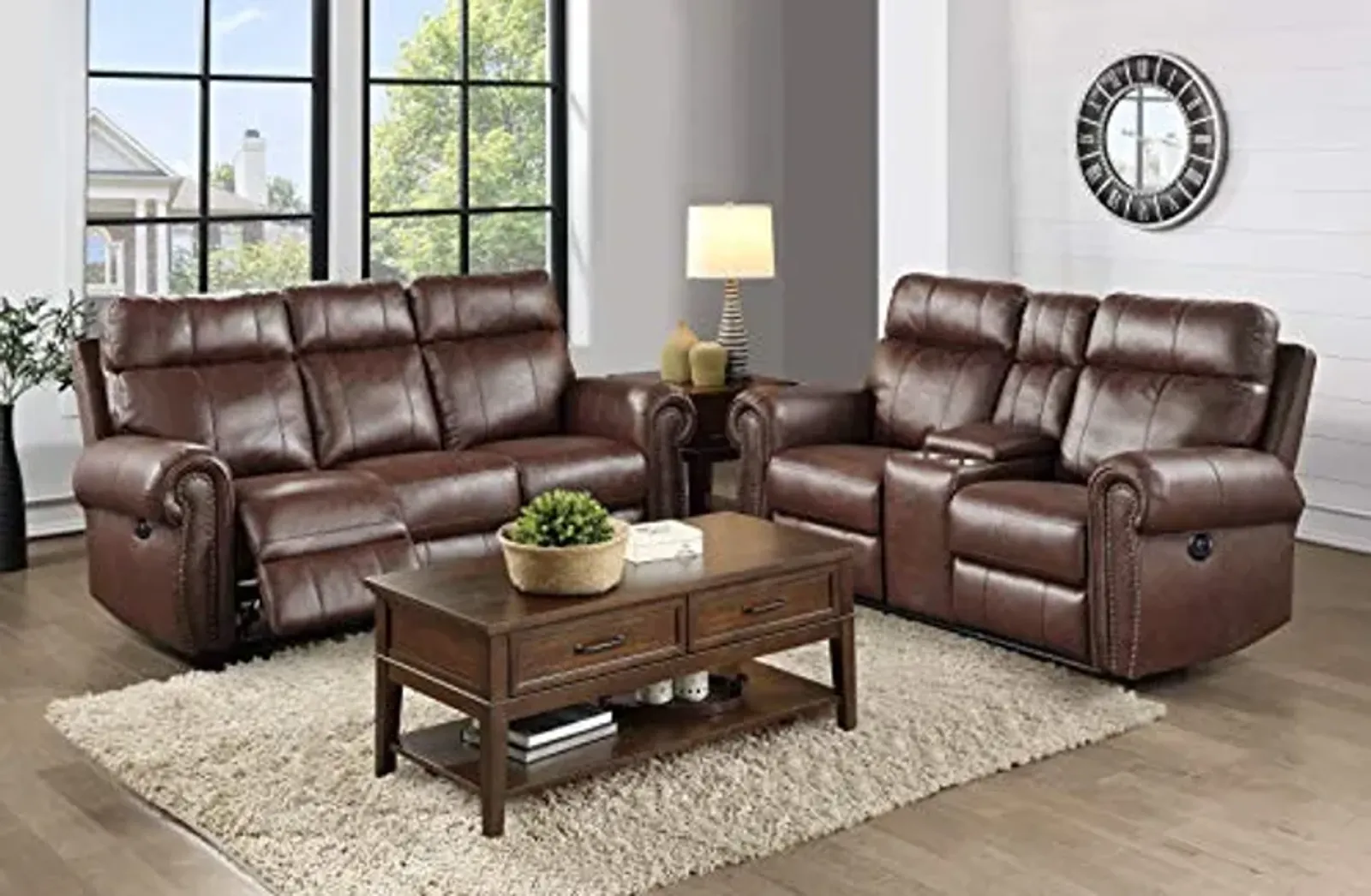 Lexicon Gallina 2-Piece Power Reclining Living Room Set, Brown