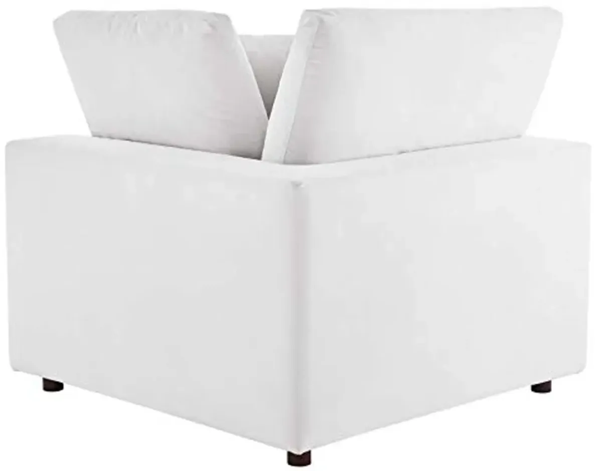 Modway Commix Down Filled Overstuffed Performance Velvet 6-Piece Sectional Sofa in White