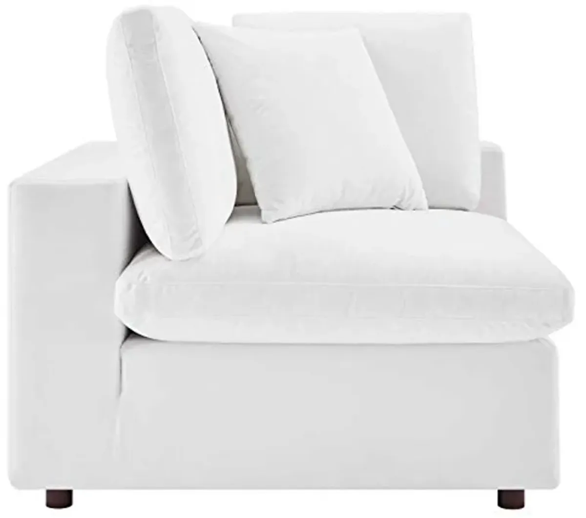 Modway Commix Down Filled Overstuffed Performance Velvet 6-Piece Sectional Sofa in White