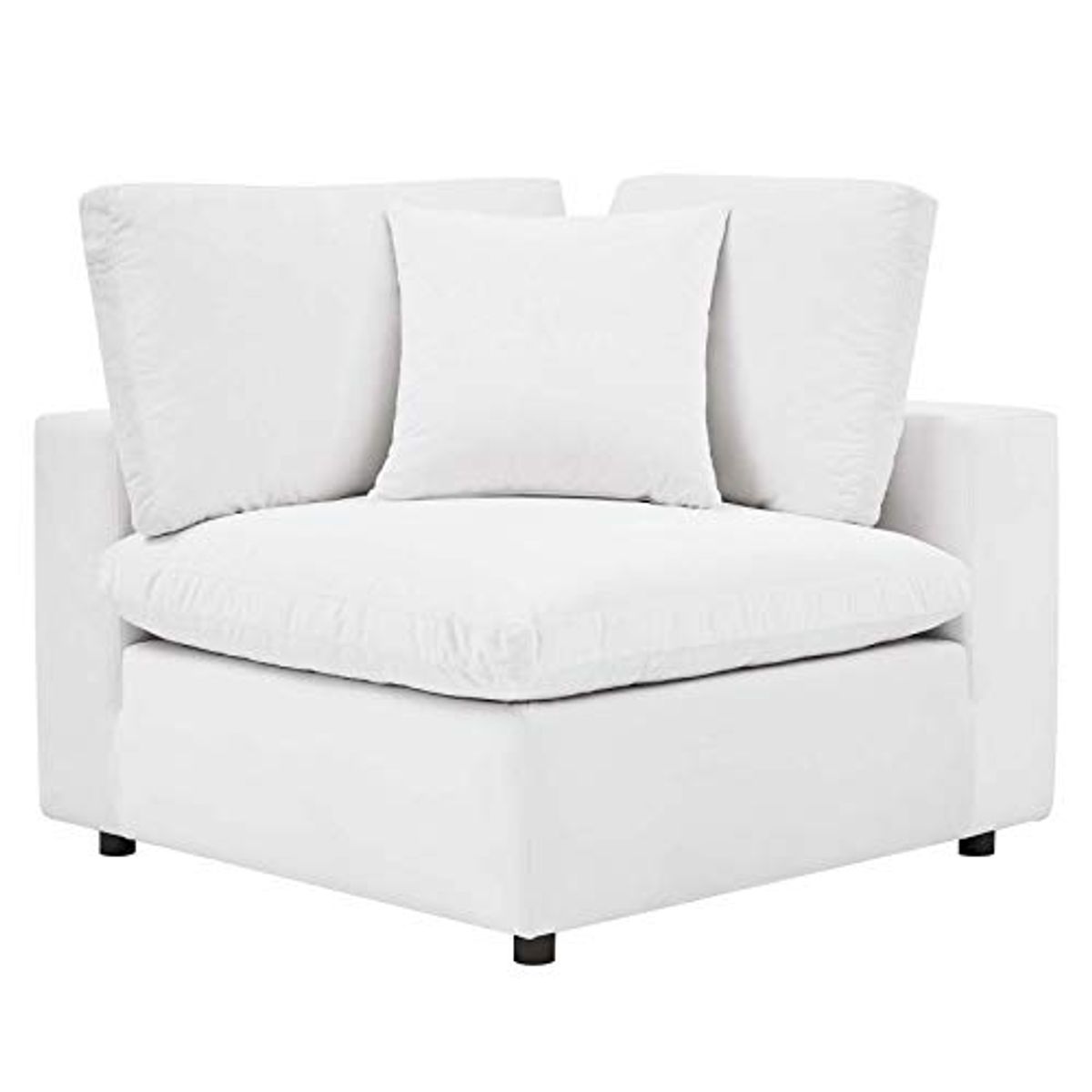 Modway Commix Down Filled Overstuffed Performance Velvet 6-Piece Sectional Sofa in White