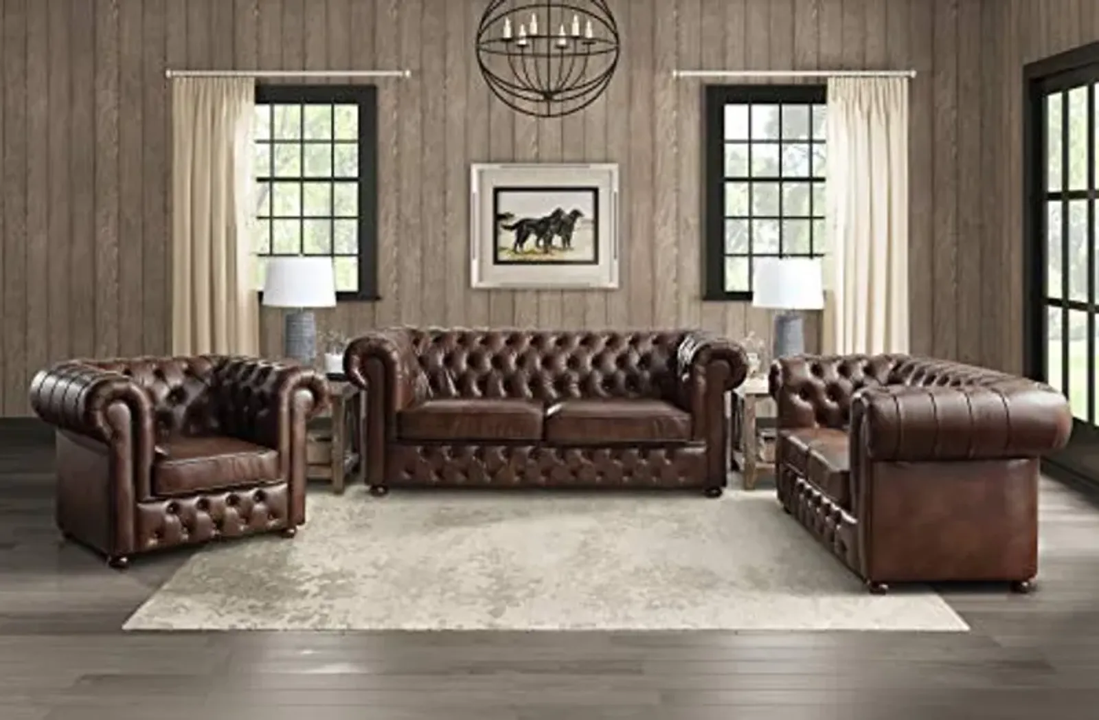 Lexicon Davisville 3-Piece Living Room Set, Brown