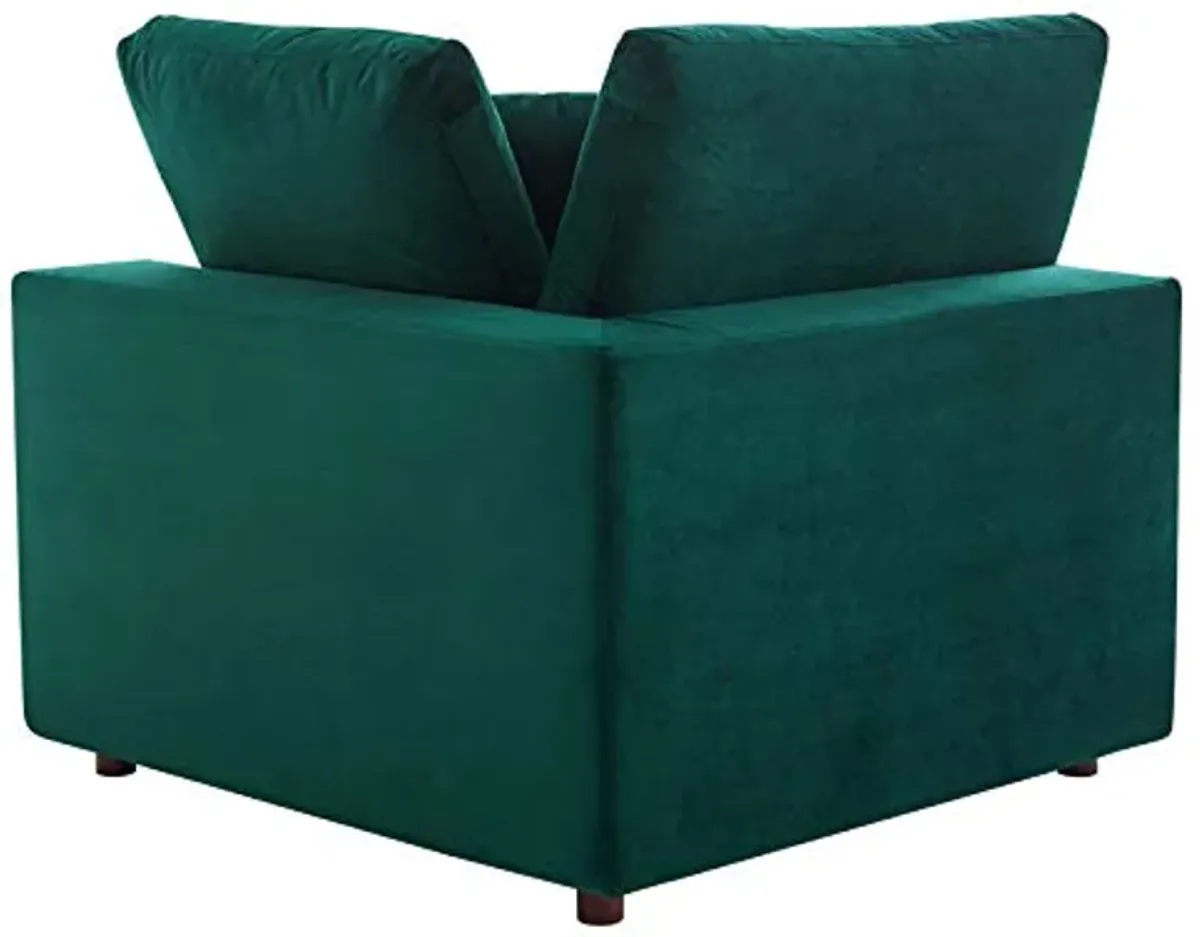 Modway Commix Down Filled Overstuffed Performance Velvet 8-Piece Sectional Sofa in Green