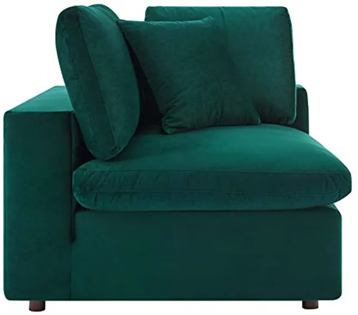 Modway Commix Down Filled Overstuffed Performance Velvet 8-Piece Sectional Sofa in Green