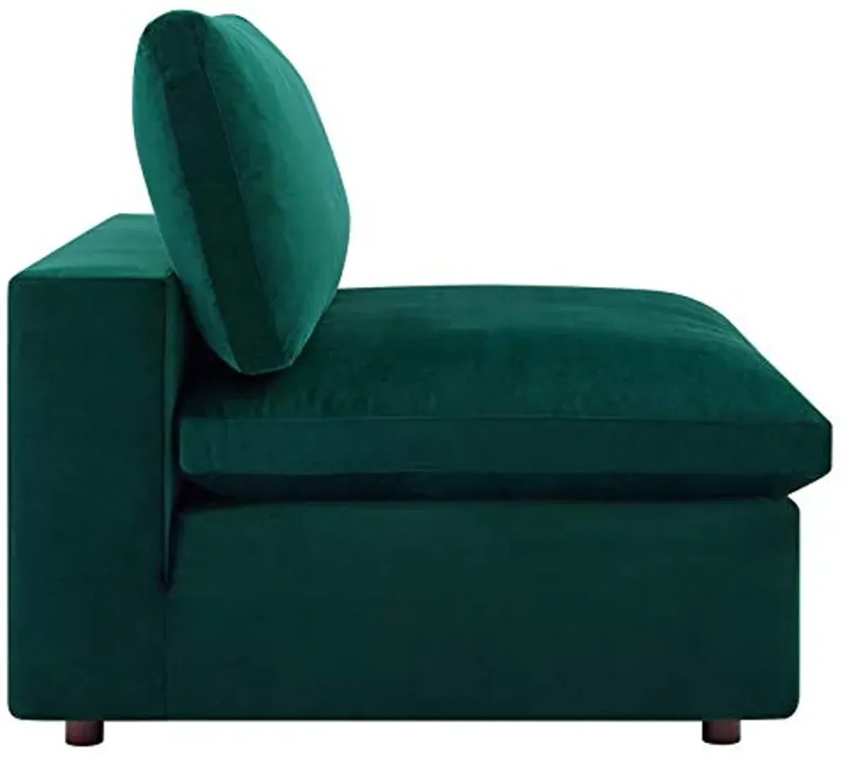 Modway Commix Down Filled Overstuffed Performance Velvet 8-Piece Sectional Sofa in Green