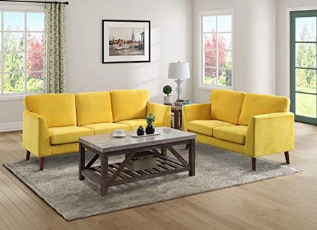 Lexicon Tipton Living Room Loveseat, Yellow