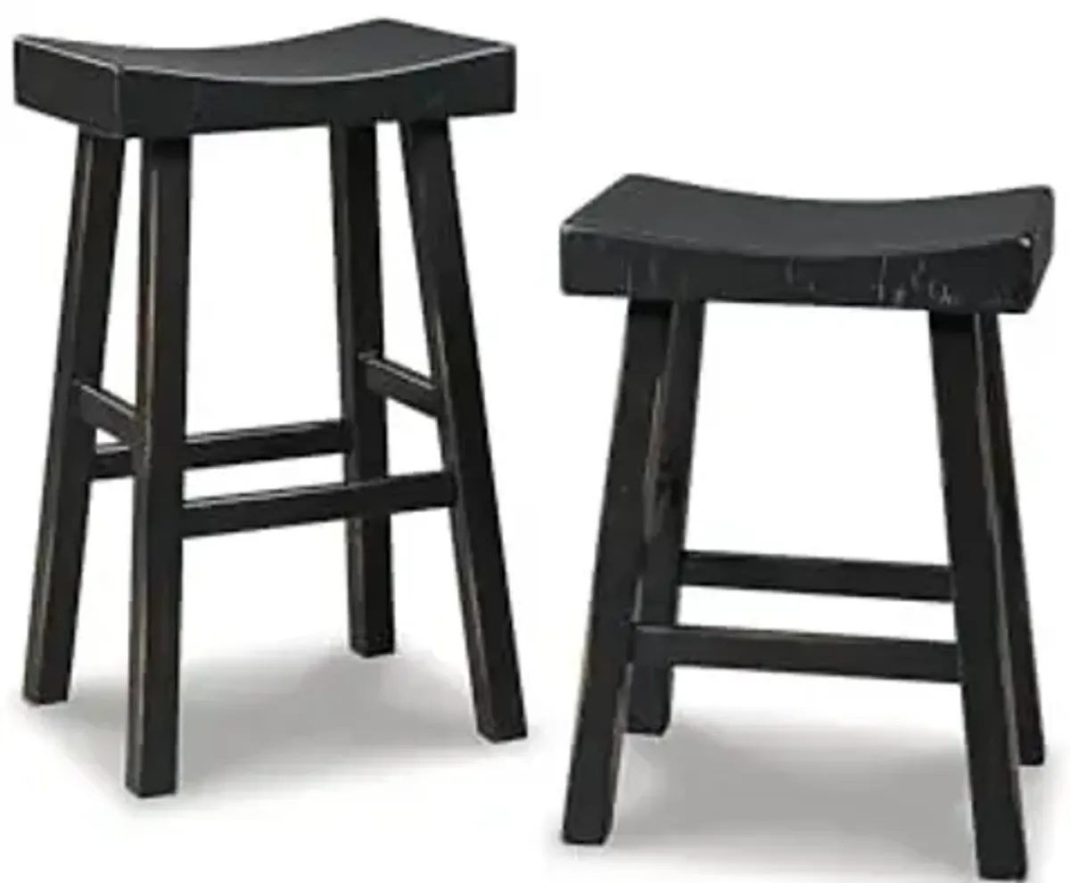Signature Design by Ashley Glosco Modern Farmhouse 25" Counter Height Barstool, 2 Count, Black