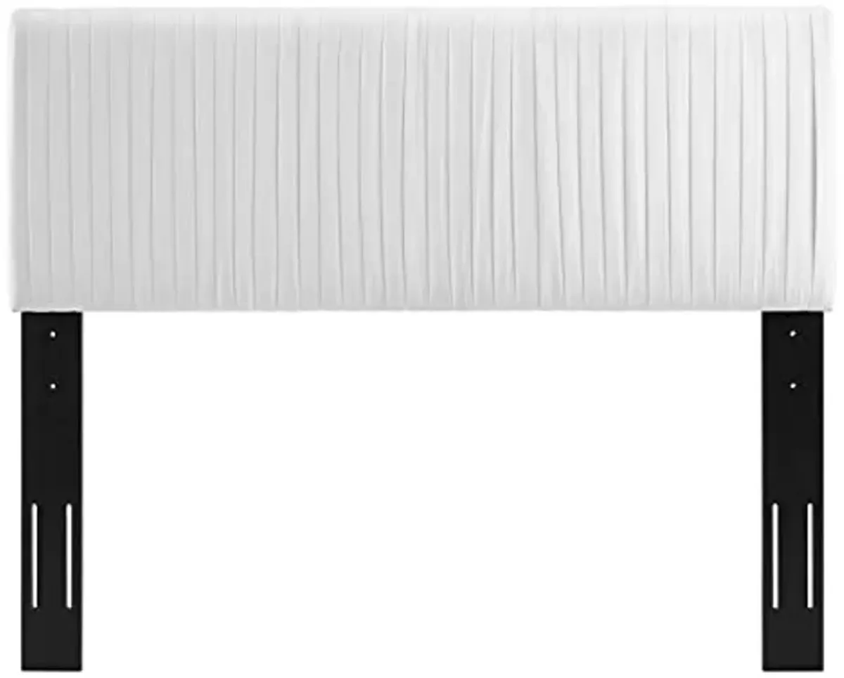 Modway MOD-6326-WHI Eloise Channel Tufted Performance Velvet Twin Headboard, White