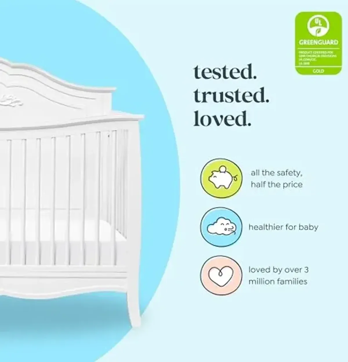 DaVinci Fiona 4-in-1 Convertible Crib in White, Greenguard Gold Certified
