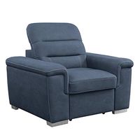 Lexicon Otis Living Room Chair with Pull-Out Ottoman, Blue