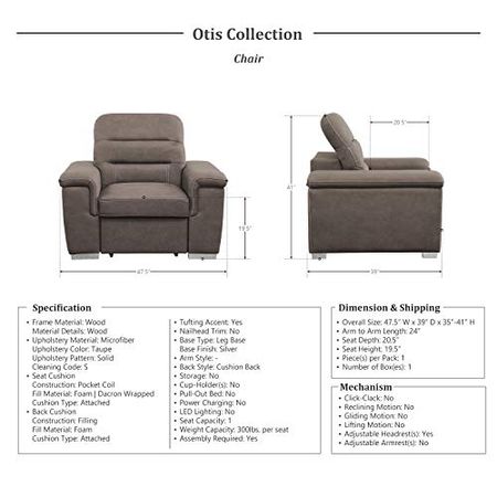 Lexicon Otis 2-Piece Living Room Set, Taupe