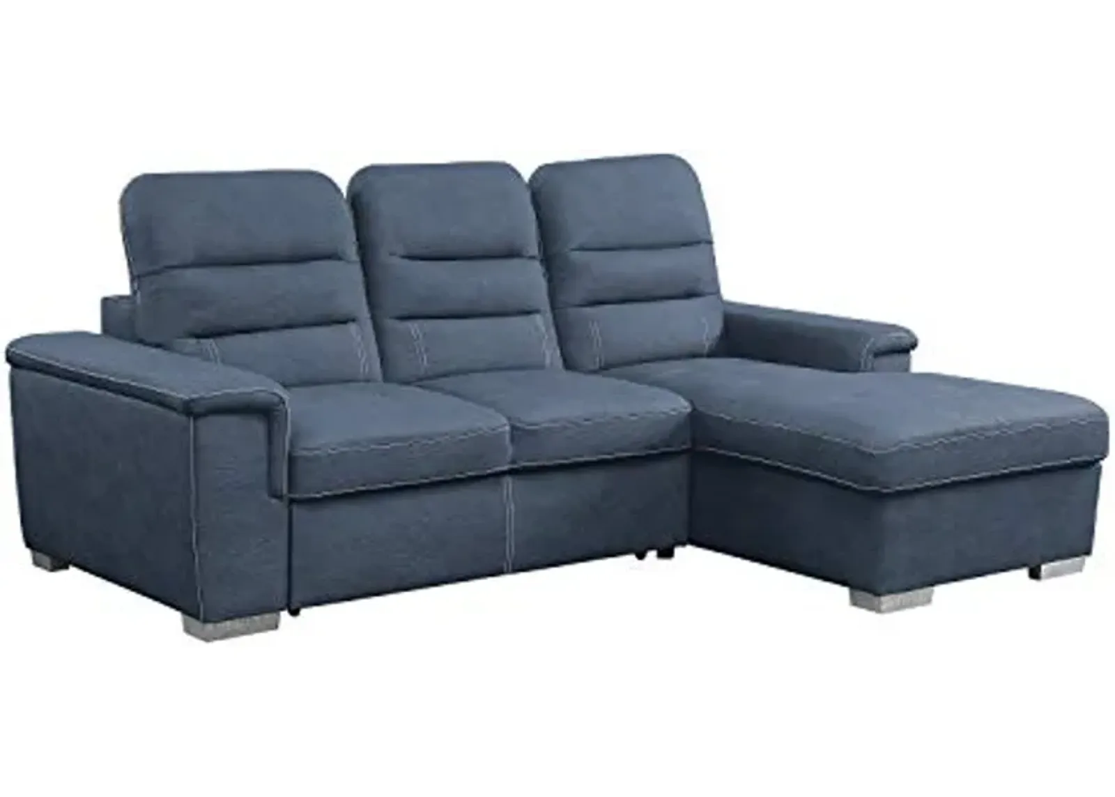 Lexicon Otis Living Room Sectional Sofa Sleeper with Storage, Blue