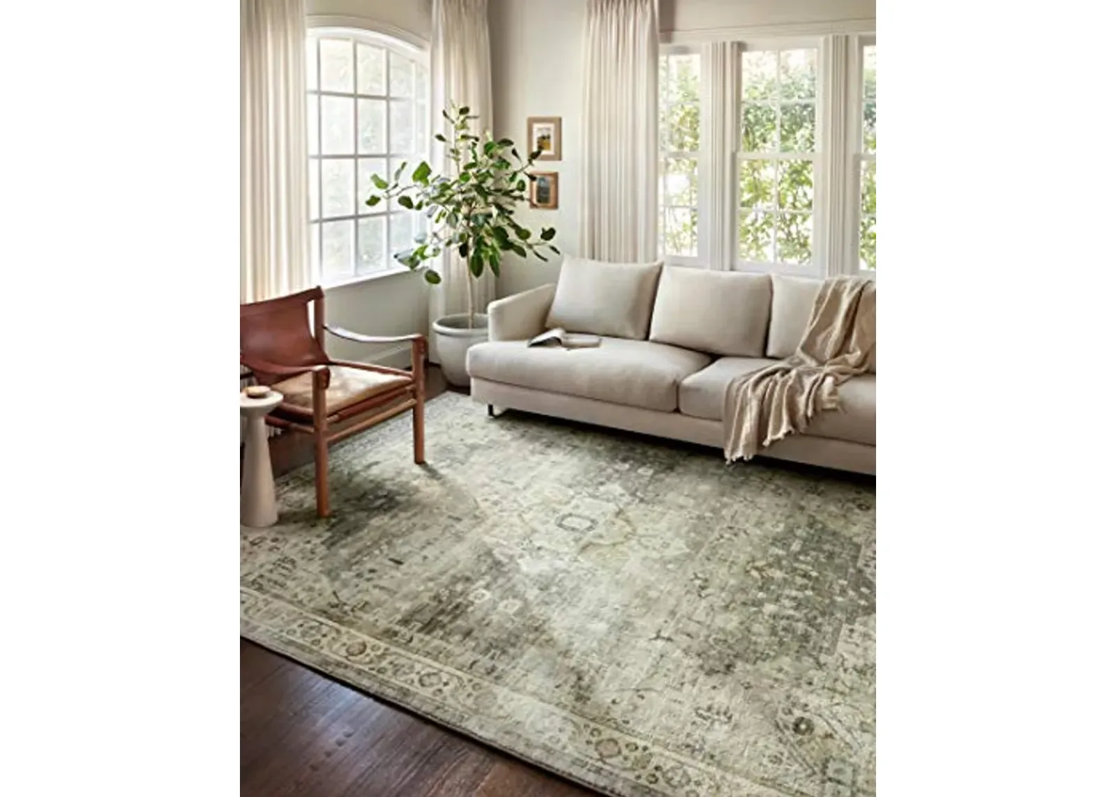 Loloi II Rosette Sage/Beige 2'-6" x 7'-6" Runner Rug