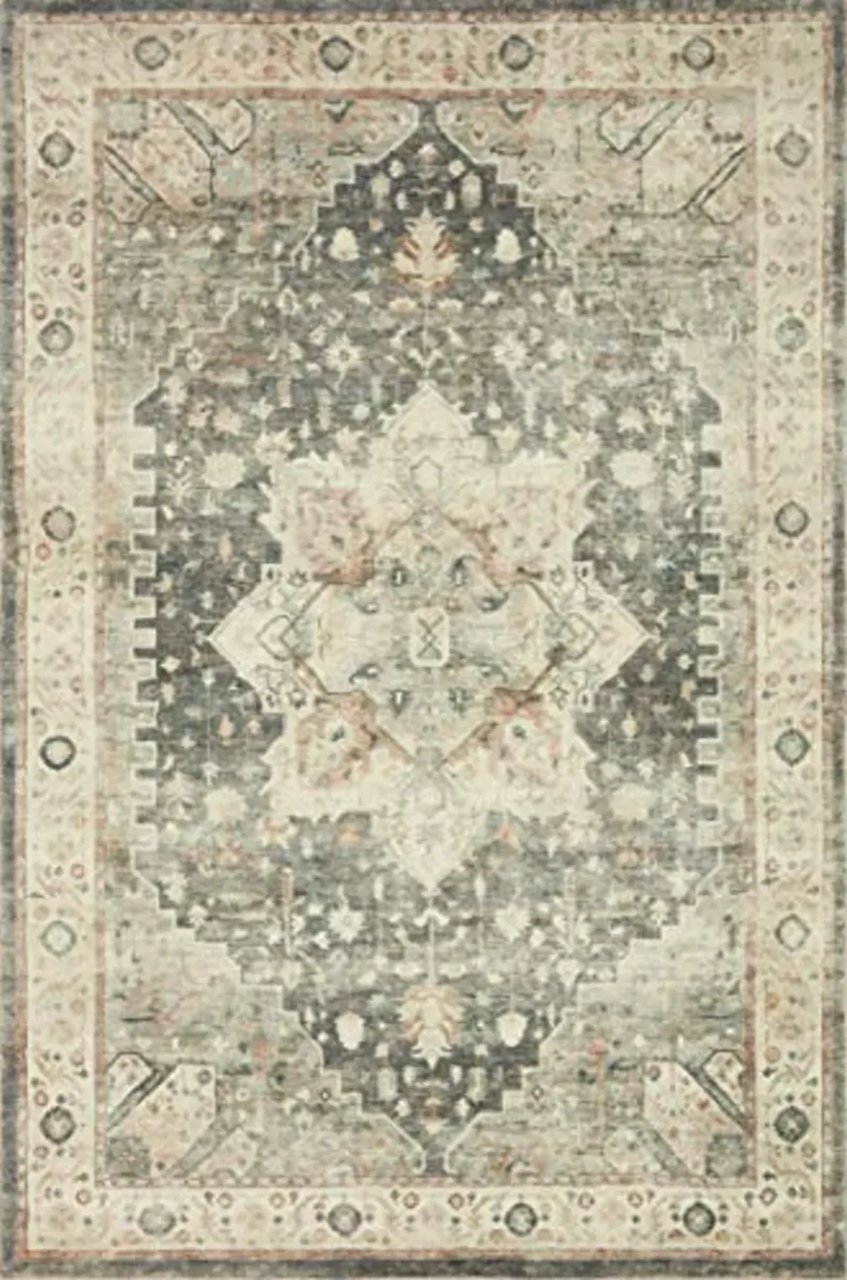 Loloi II Rosette Slate/Ivory 2'-6" x 9'-9" Runner Rug