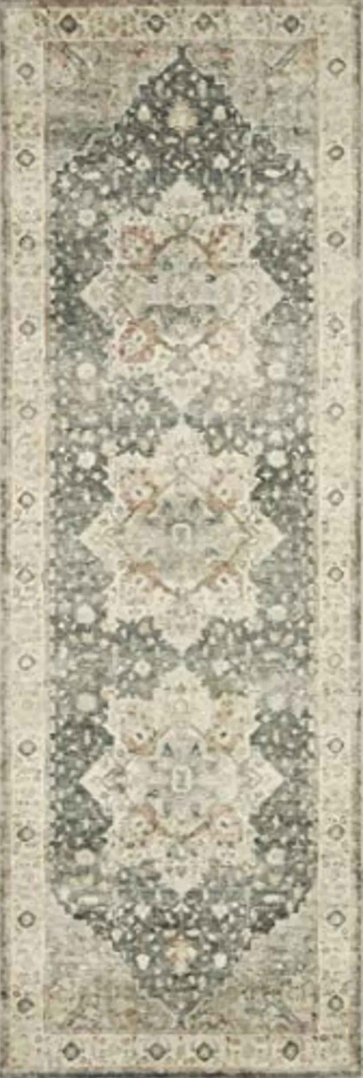 Loloi II Rosette Slate/Ivory 2'-6" x 9'-9" Runner Rug