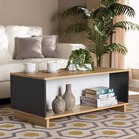 Baxton Studio Marigold Brown and Grey Finished Wood Storage Coffee Table