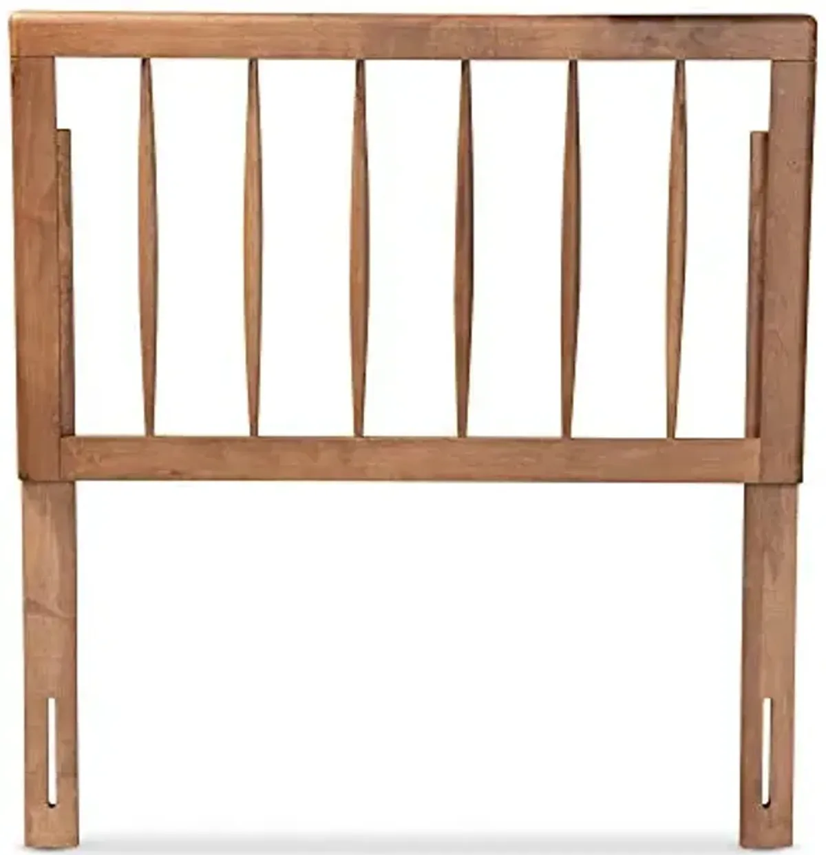 Baxton Studio Valin Modern and Contemporary Ash Walnut Finished Wood Twin Size Headboard