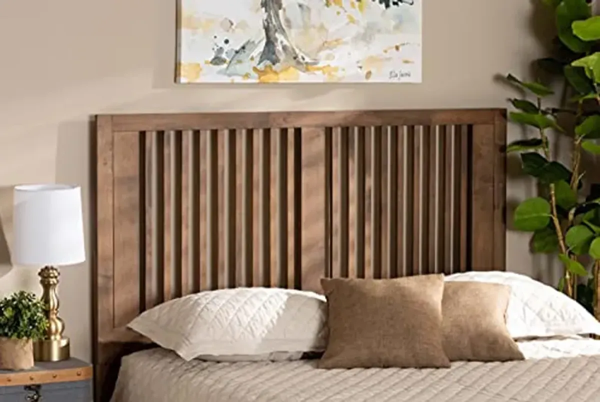 Baxton Studio Harena Modern and Contemporary Transitional Ash Walnut Finished Wood Queen Size Headboard