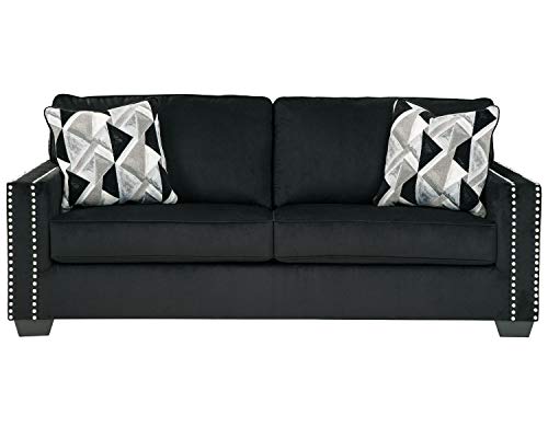 Signature Design by Ashley Gleston High Style Glam Sofa with Nailhead Trim, Black
