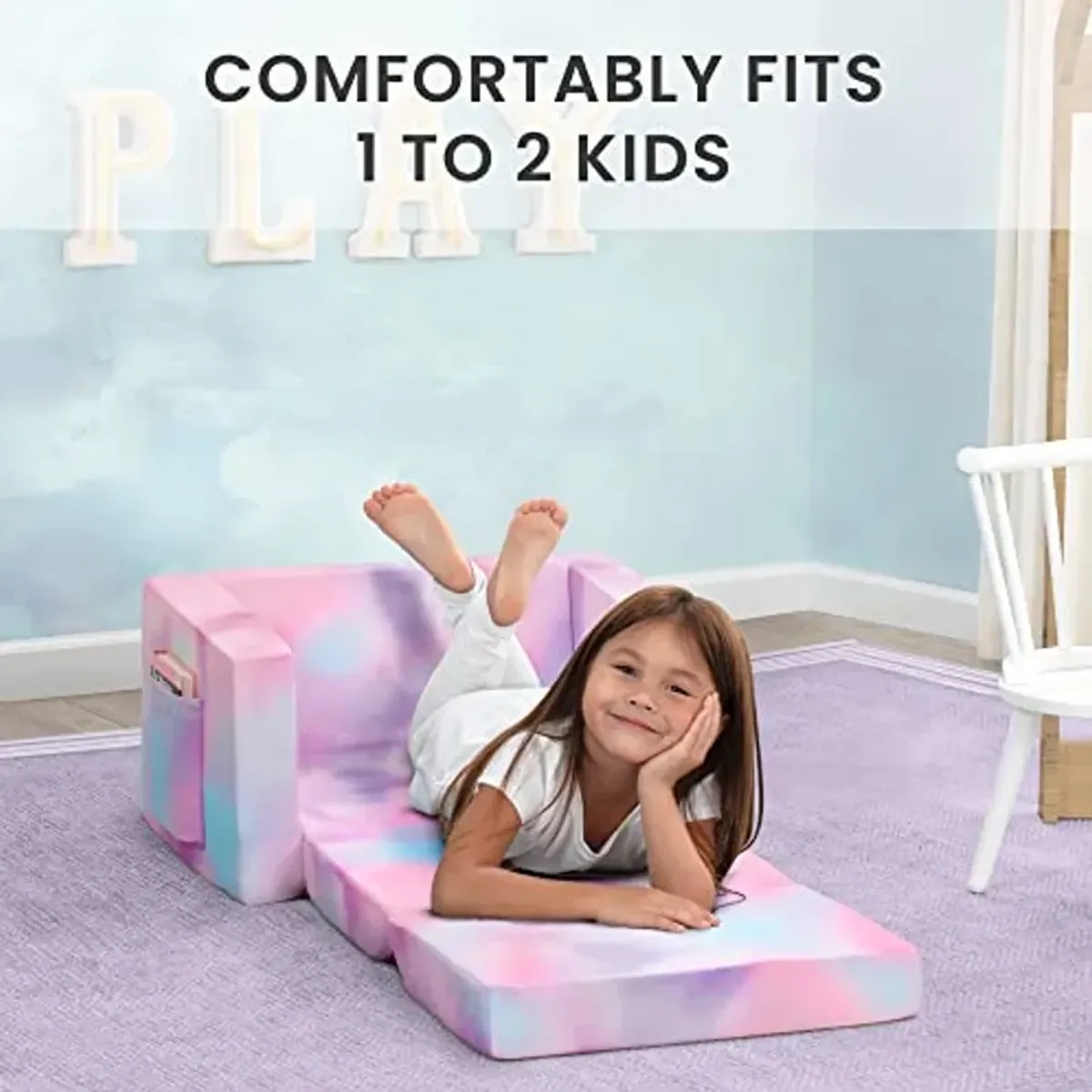 Cozee Flip-Out Chair - 2-in-1 Convertible Chair to Lounger for Kids