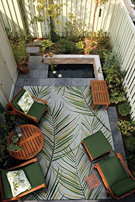 Couristan Dolce Bamboo Forest Indoor/Outdoor Area Rug, 2'3" x 3'11", Frost Gray-Green