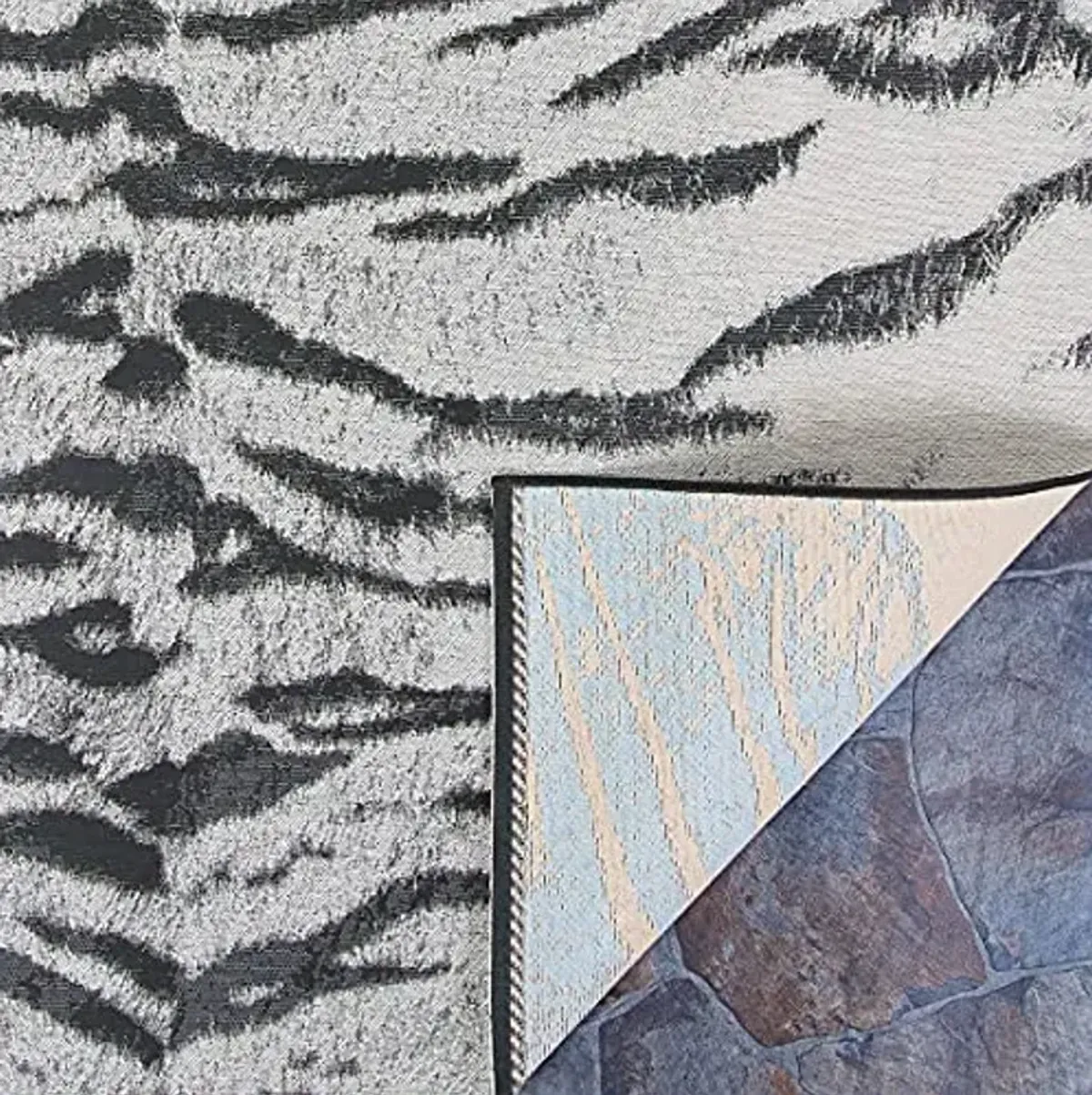 Couristan Dolce Outdoor Area Rug - Bengal 5'3" X 7'6" Rectangle in Ivory Color, Hose Washable, Pet Friendly, Patio and Home Decor