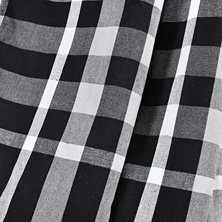 Lush Decor Farmhouse Yarn Dyed Plaid Throw Blanket, Black/White, 50" X 60"