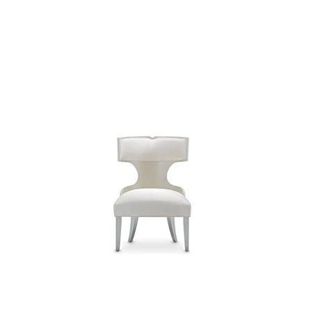 Michael Amini Camden Court 19" Wood & Polyester Side/Vanity Chair in Pearl Ivory