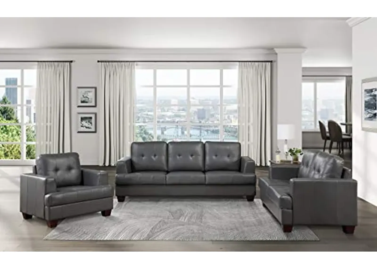 Lexicon Roff 3-Piece Living Room Set, Gray