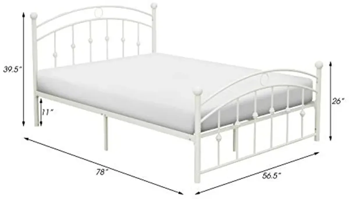 Lexicon Temecula Metal Platform Bed, Twin, White