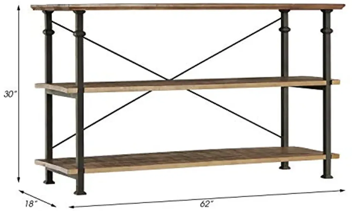 Lexicon Milligan Wood Sofa Table, 62" x 18", Rustic Brown