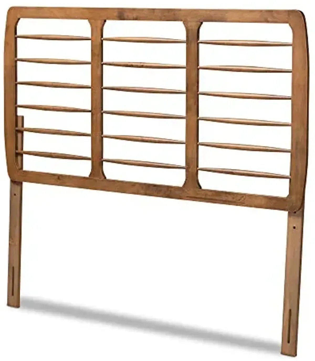 Baxton Studio Carolyn Mid-Century Modern Ash Walnut Finished Wood Full Size Headboard