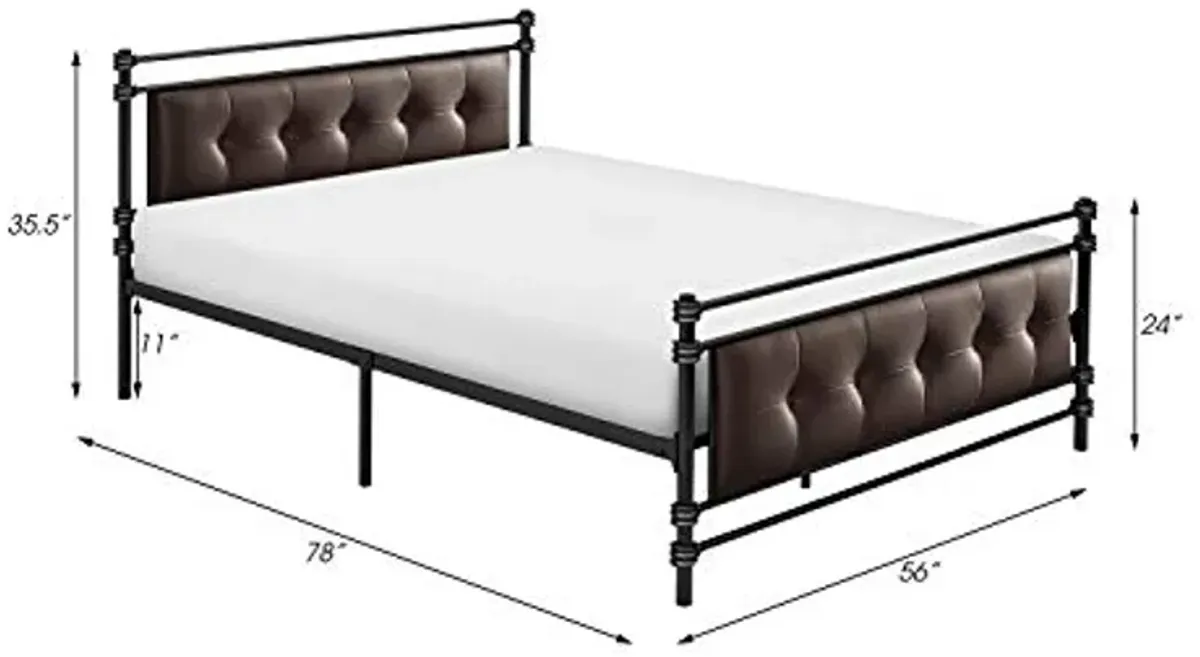 Lexicon Warrenton Metal Platform Bed, Full, Black