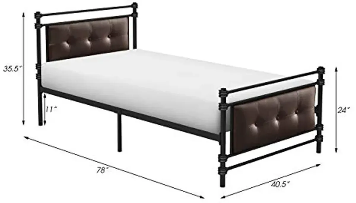 Lexicon Warrenton Metal Platform Bed, Twin, Black