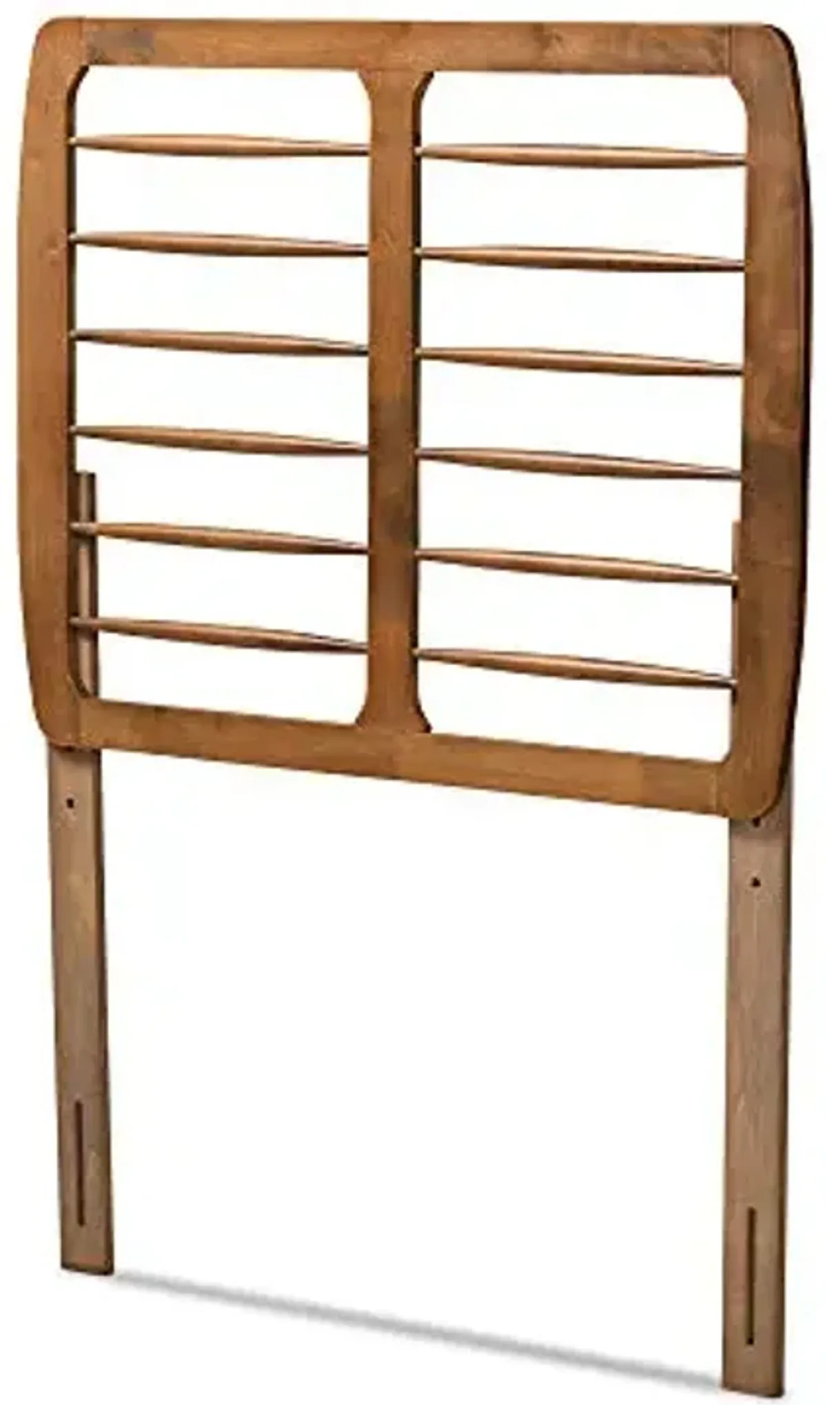 Baxton Studio Carolyn Mid-Century Modern Ash Walnut Finished Wood Twin Size Headboard