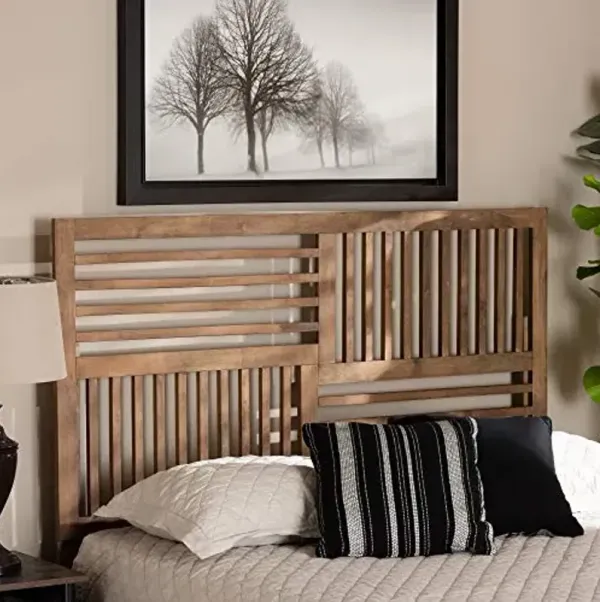 Baxton Studio Adler Modern and Contemporary Transitional Ash Walnut Finished Wood King Size Headboard
