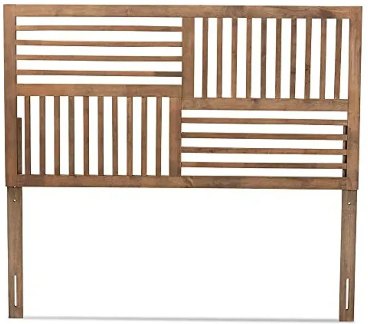 Baxton Studio Adler Modern and Contemporary Transitional Ash Walnut Finished Wood King Size Headboard