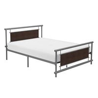 Lexicon Lorton Metal Platform Bed, Full, Silver