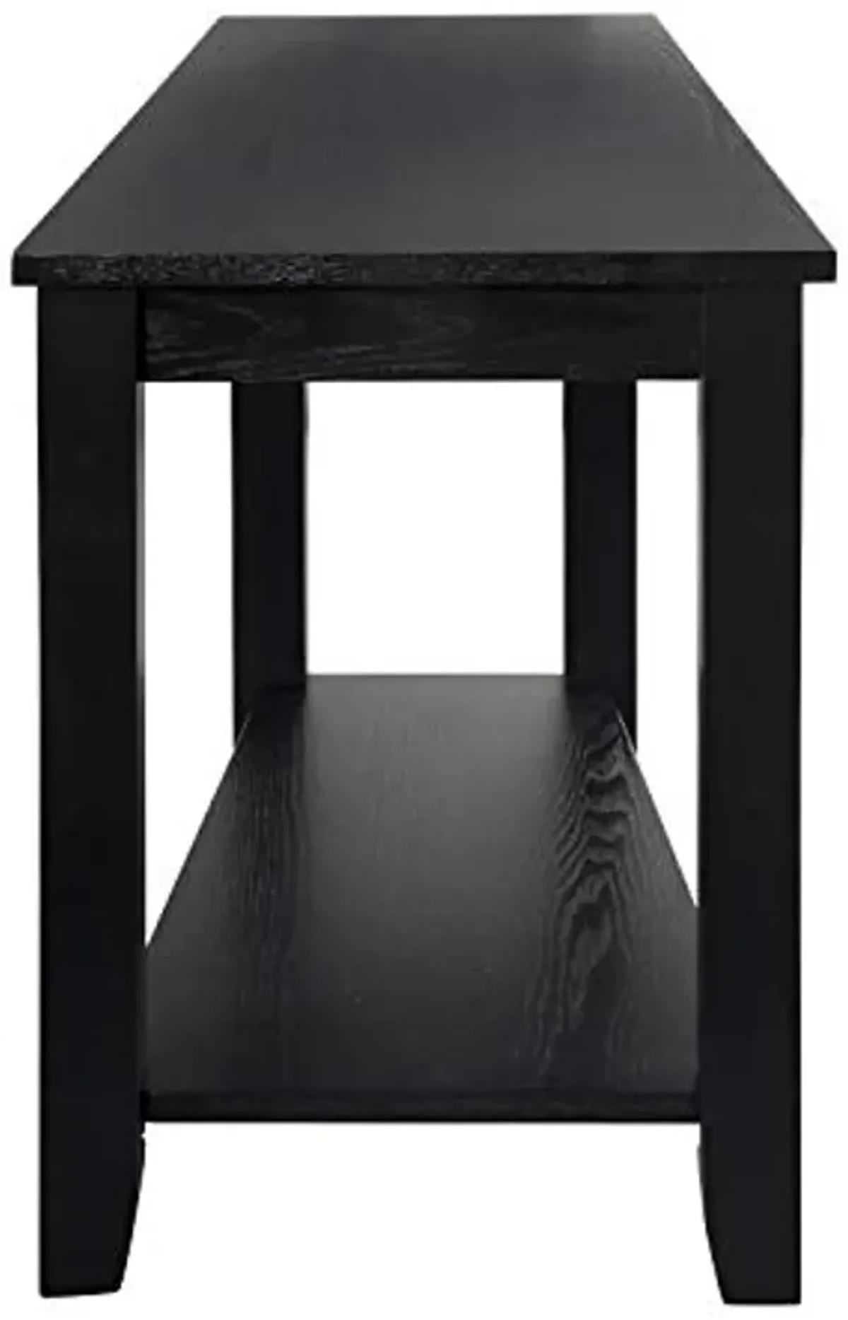 Lexicon Alder Wood Wedged Chairside Table, 16" x 24", Black