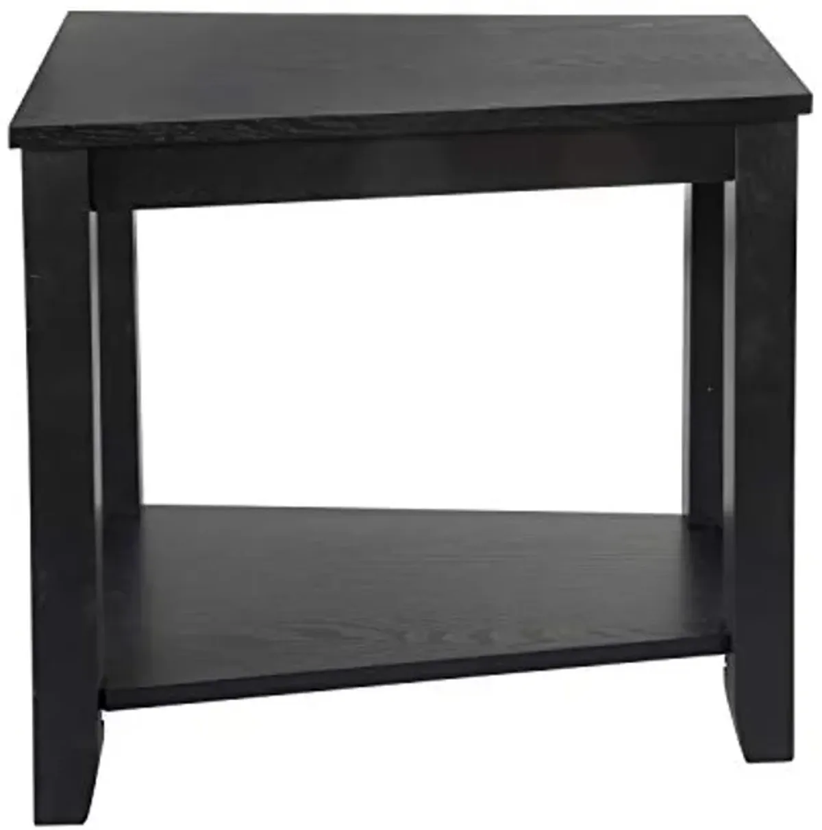 Lexicon Alder Wood Wedged Chairside Table, 16" x 24", Black