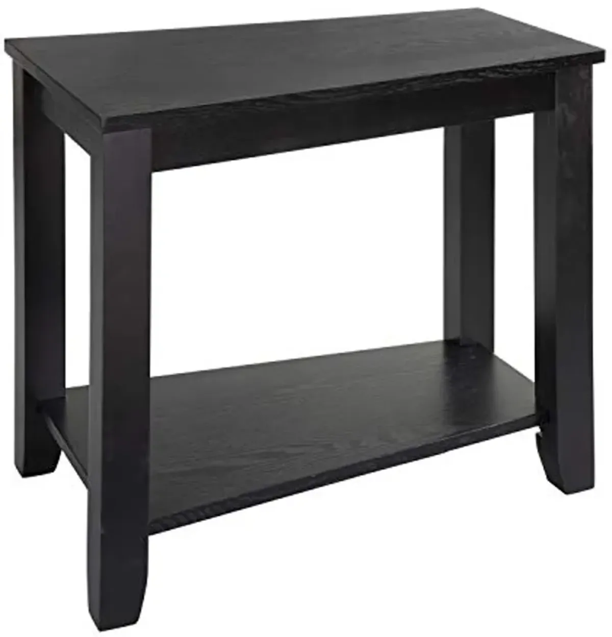 Lexicon Alder Wood Wedged Chairside Table, 16" x 24", Black