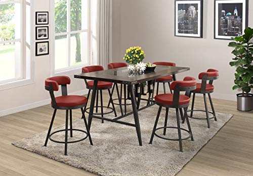 Lexicon Hoisington Swivel Pub Height Chairs (Set of 2), 30.5" SH, Red